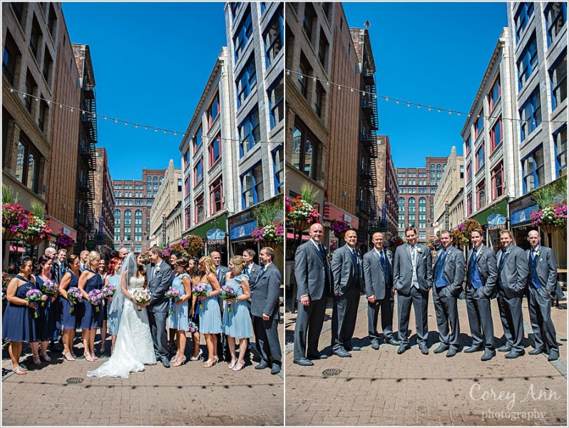 bridal party on east 4th street in downtown cleveland ohio