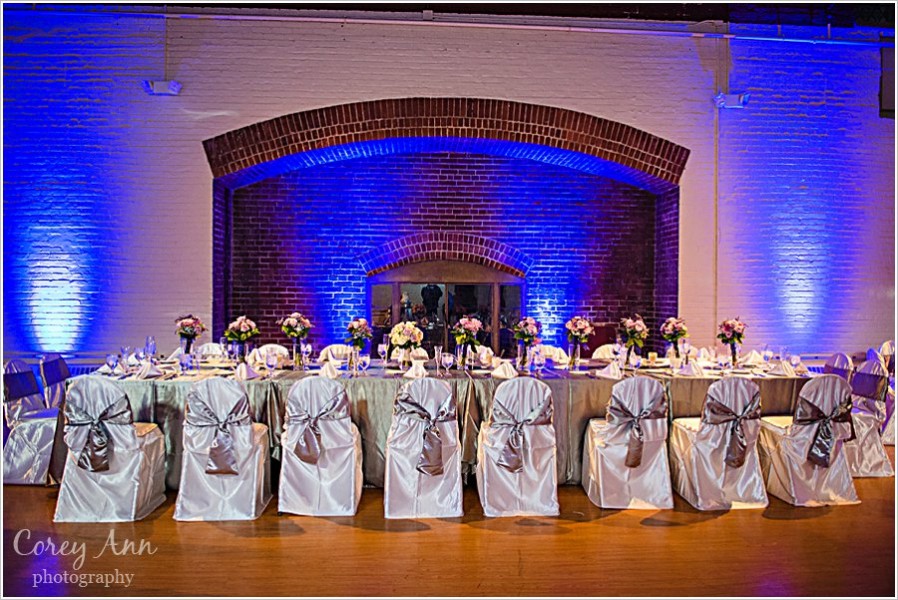 wedding reception in the basement at stan hywet hall and gardens