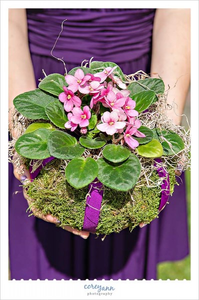live violet wedding bridesmaid bouquet