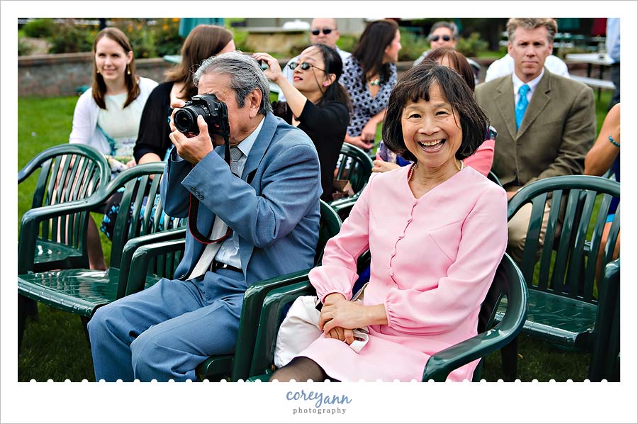 grooms parents during wedding ceremony