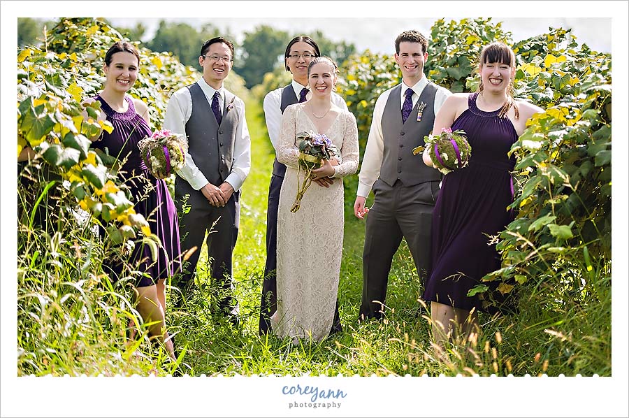 casual wedding party portrait in ohio