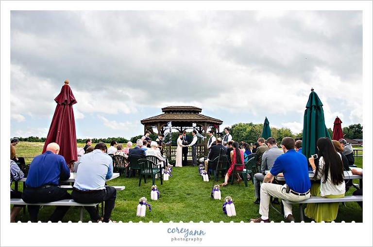 chalet debonne vineyard wedding ceremony