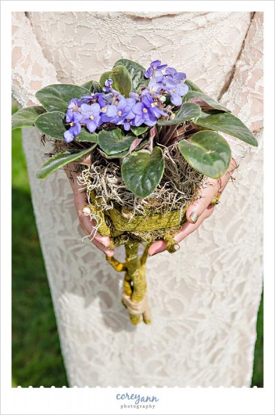 live violet wedding bouquet