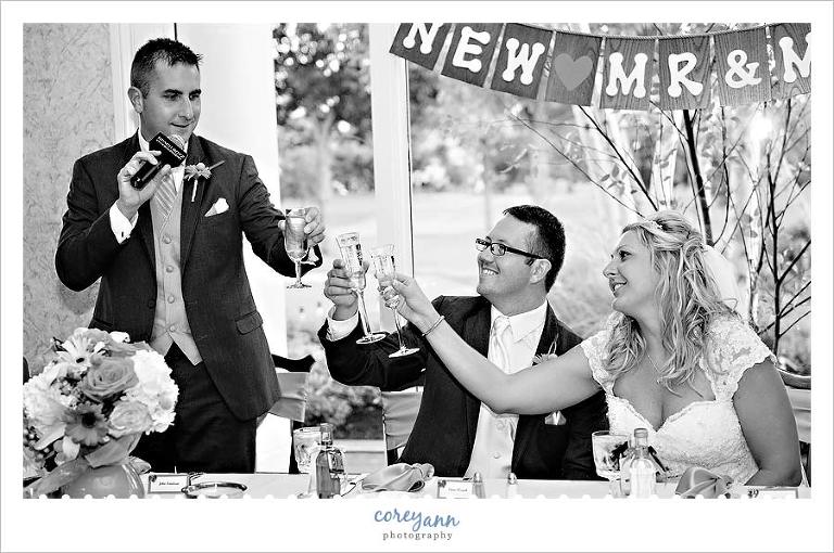 toast at wedding reception at fairlawn country club
