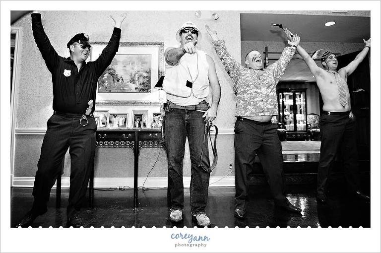 ymca with the village people during wedding reception