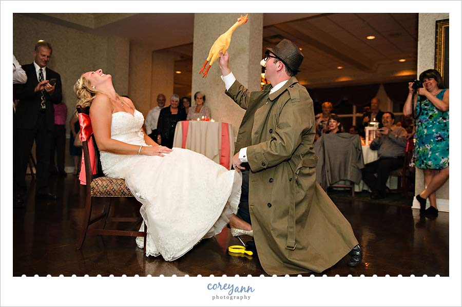 garter removal gag during wedding reception fairlawn country club