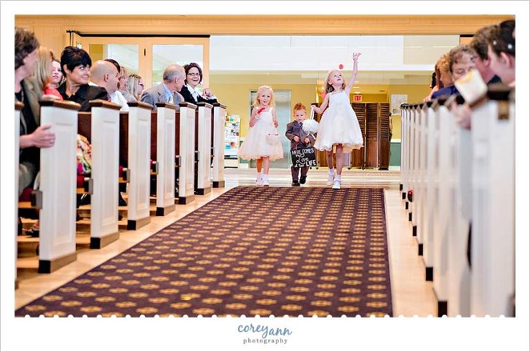 flower girls and ring bearer wedding ceremony bath church ohio