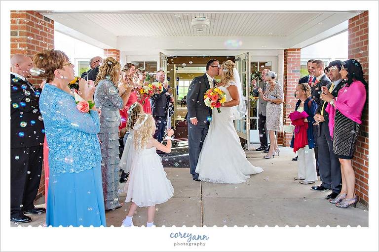 bubble exit from wedding ceremony in bath ohio