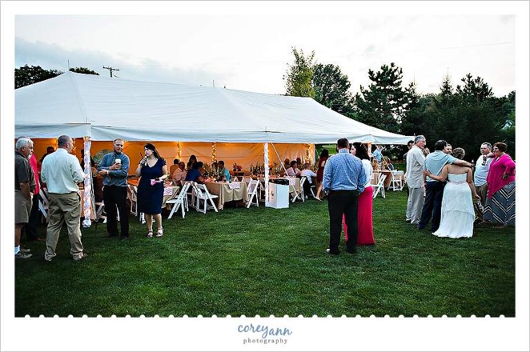 backyard tent wedding reception