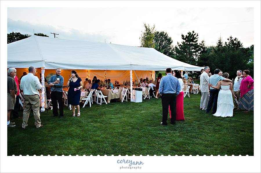 backyard tent wedding reception