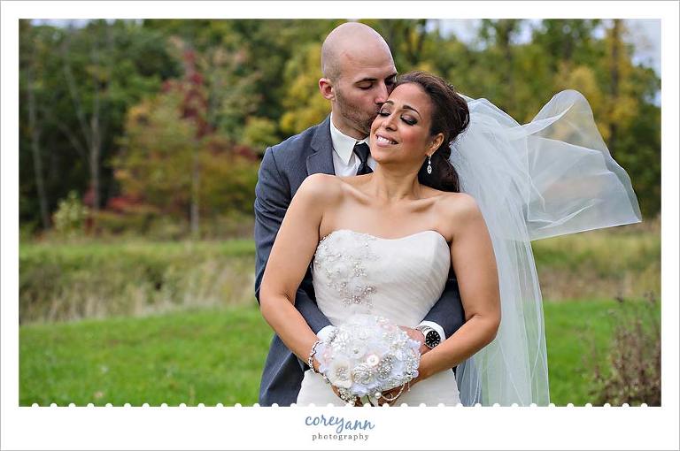 outdoor wedding portrait in northeast ohio in october