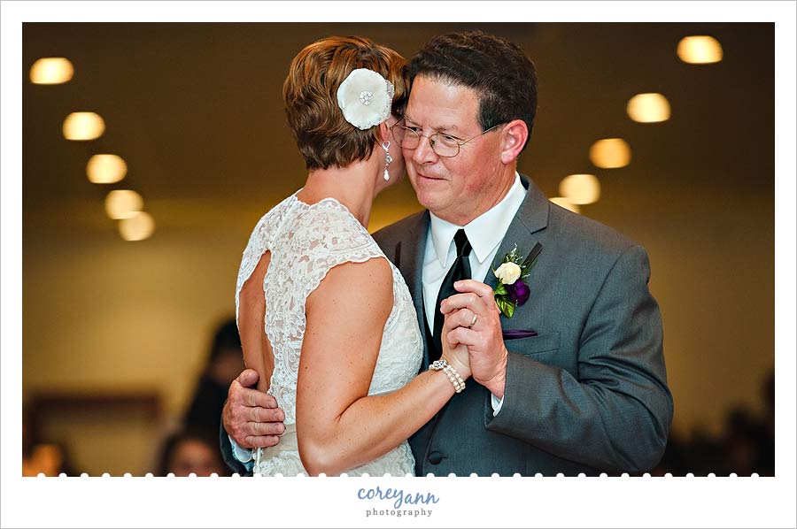 father daughter dance during wedding reception in creston ohio
