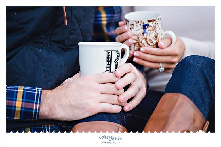 coffee engagement session