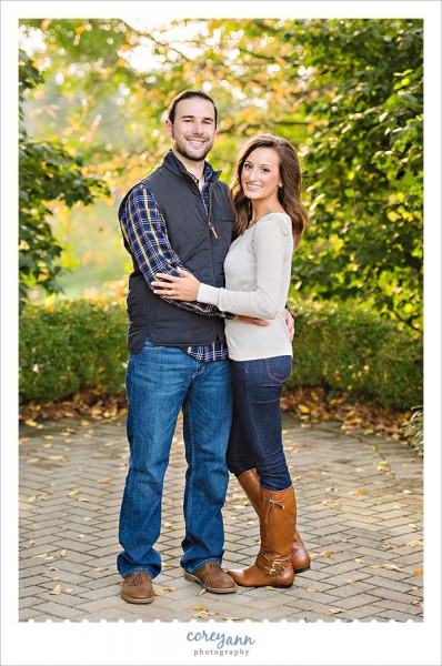 casual autumn evening engagement session in ohio