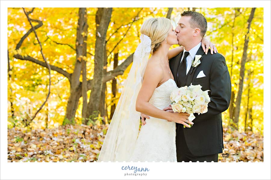 outdoor wedding portrait in october in cleveland ohio