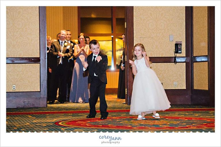 flower girl entrance at wedding reception in cleveland ohio