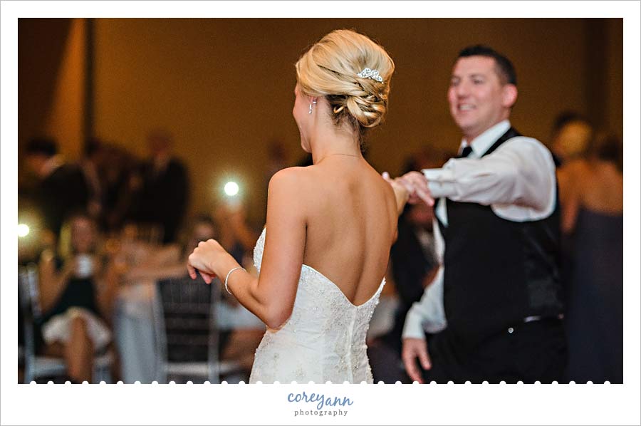 first dance at wedding reception at Cleveland Marriott Downtown at Key Center