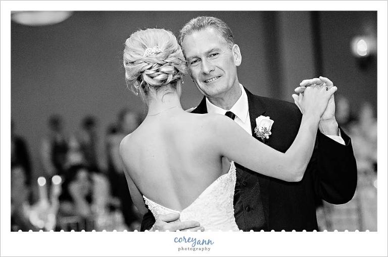 father daughter dance at wedding reception in northeast ohio