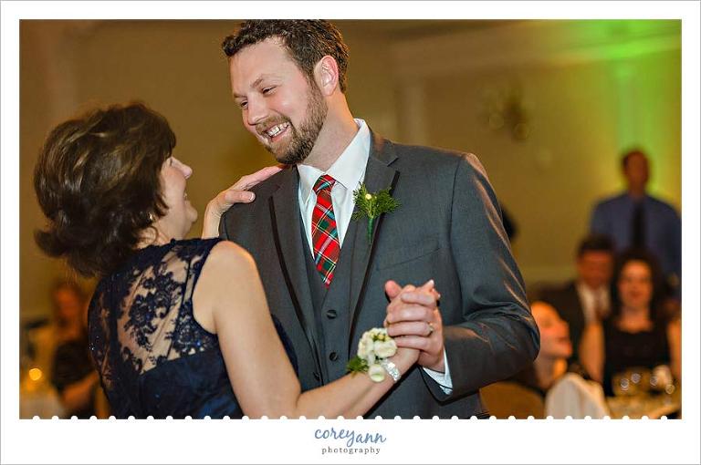 mother son dance during wedding reception in new haven