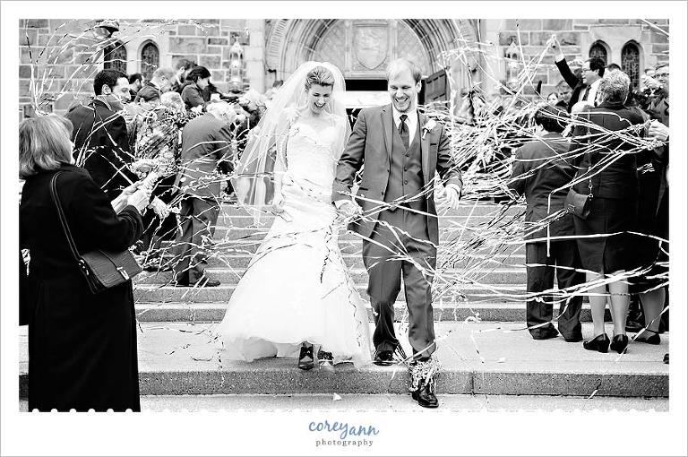 streamer wedding ceremony exit in cleveland ohio