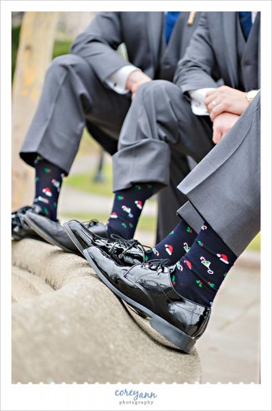 christmas themed groomsman socks