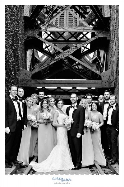 wedding bridal party at shooters on the water