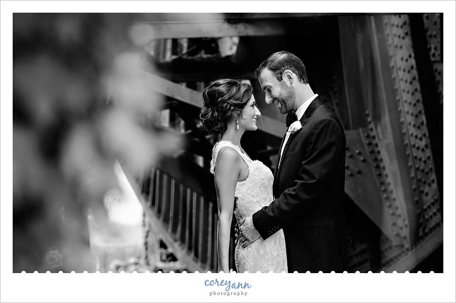 wedding portrait at bridge at shooters in the flats