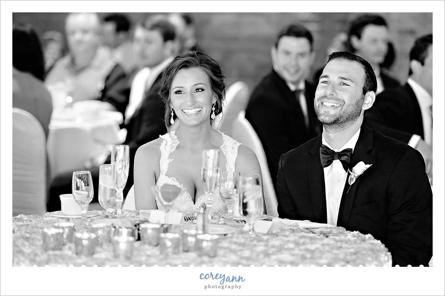 wedding toast at wedding reception at windows on the river