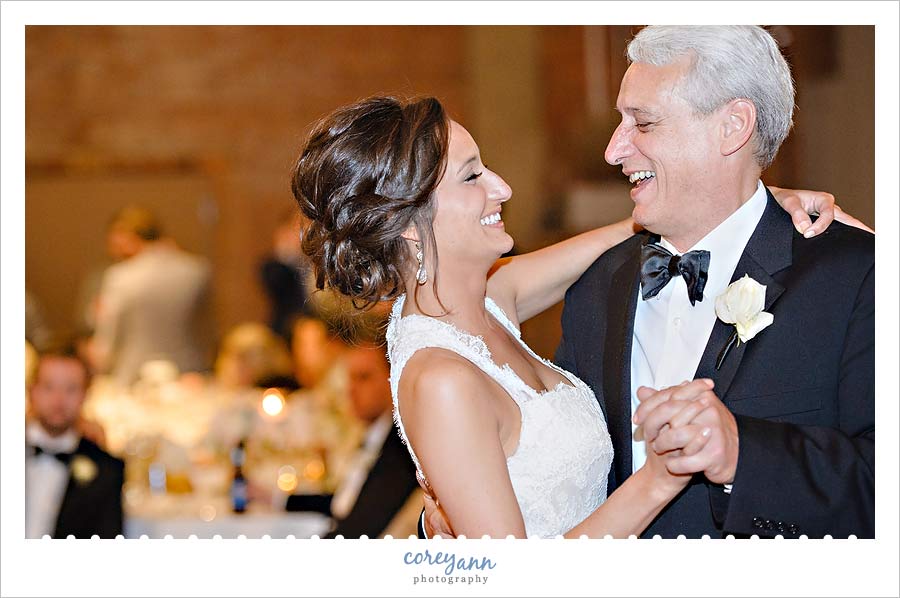 father daughter dance during wedding reception