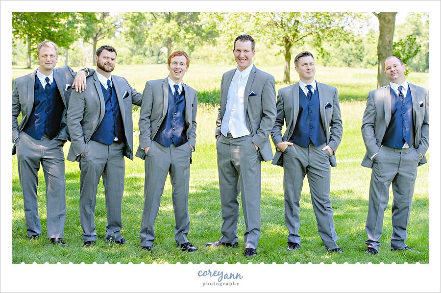 navy and grey groomsman