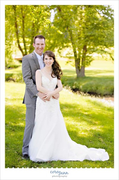 bride and groom wedding portrait at brookside country club