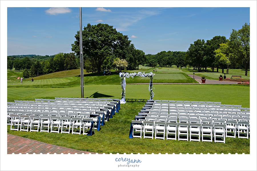 outdoor wedding ceremony at brookside country club