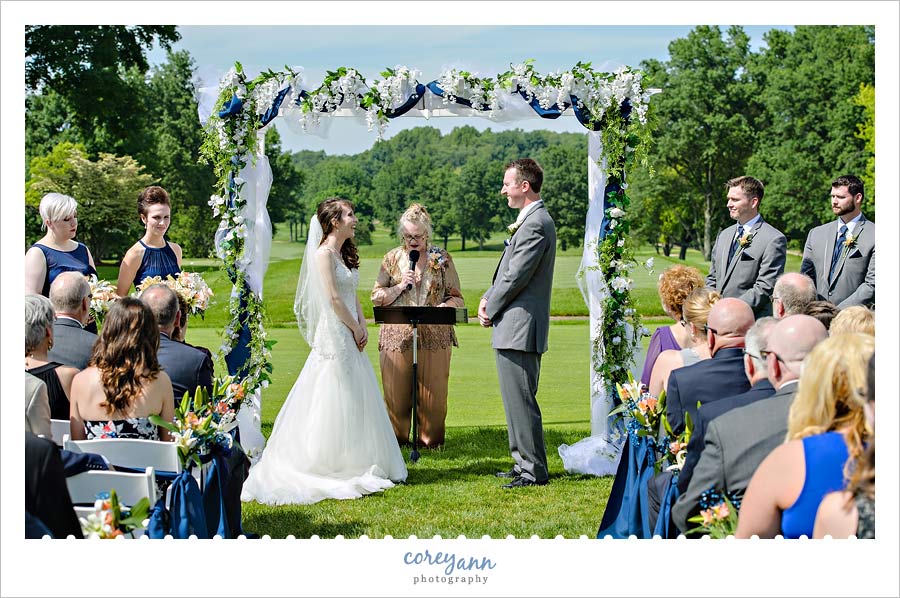 wedding ceremony outside in june in canton ohio