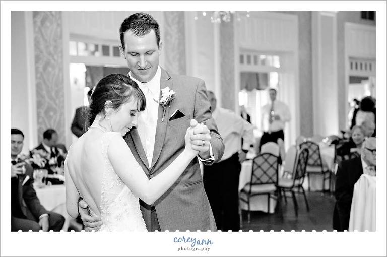 first dance at brookside country club wedding reception