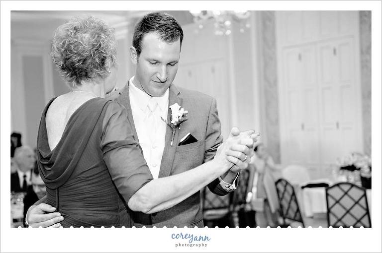 mother son dance at wedding reception in ohio