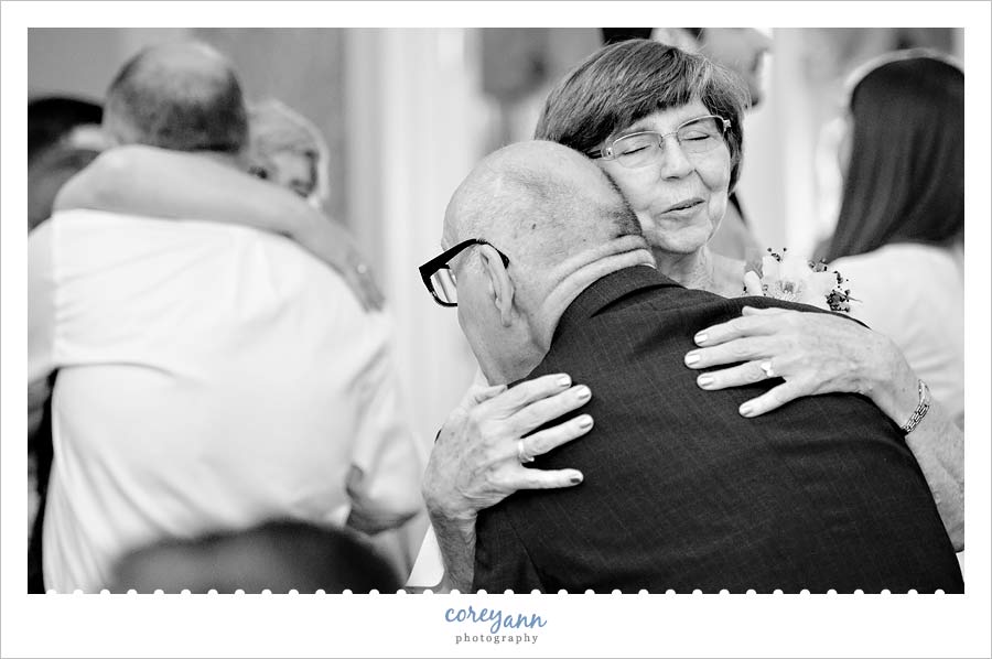 grandparents dancing at wedding reception