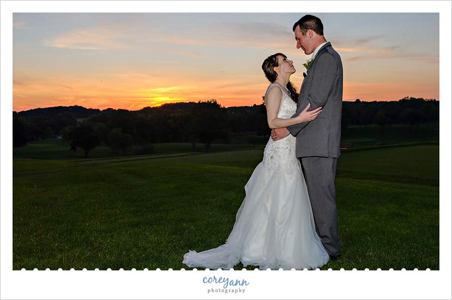 sunset wedding portrait in canton ohio