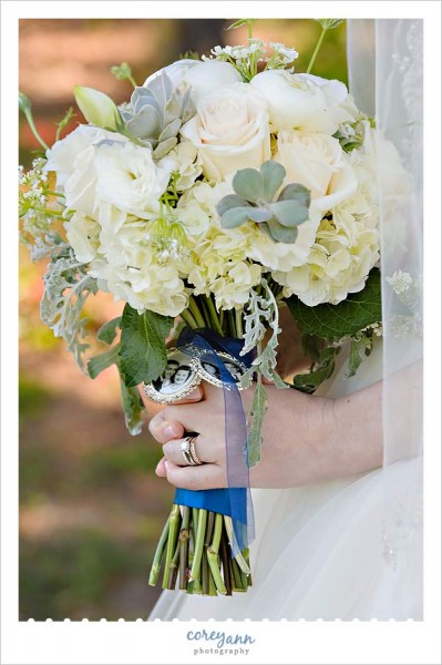 wedding bouquet with picture frames 