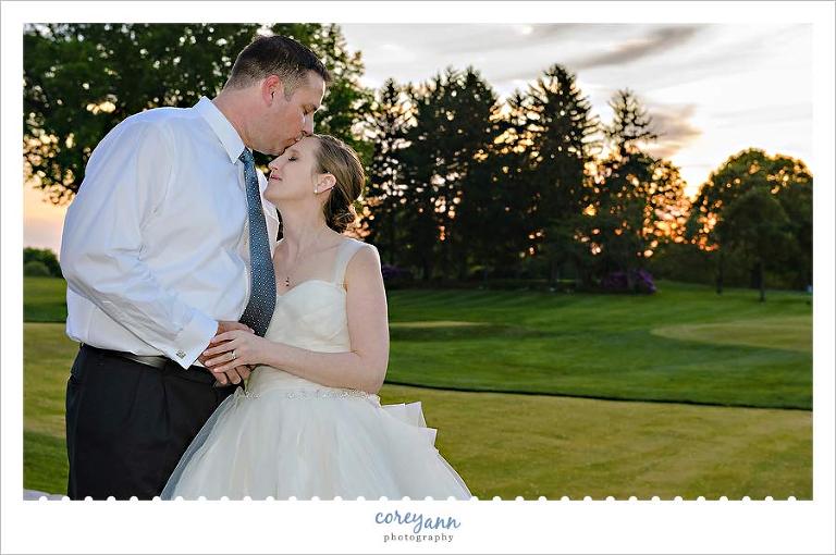 sunset portrait on golf course at portage country club