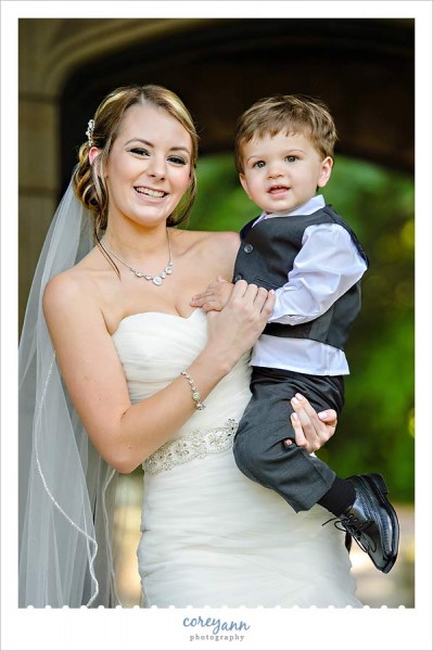 bride and her son in akron ohio
