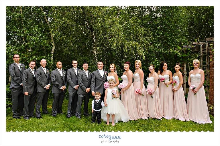blush and silver wedding party