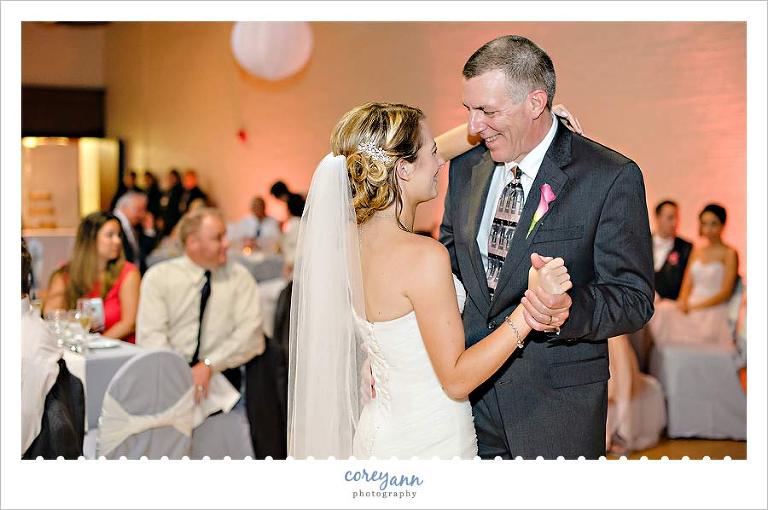 father daughter dance at wedding reception in ohio