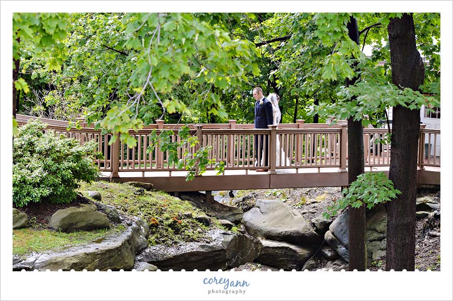 first look before wedding ceremony in ohio