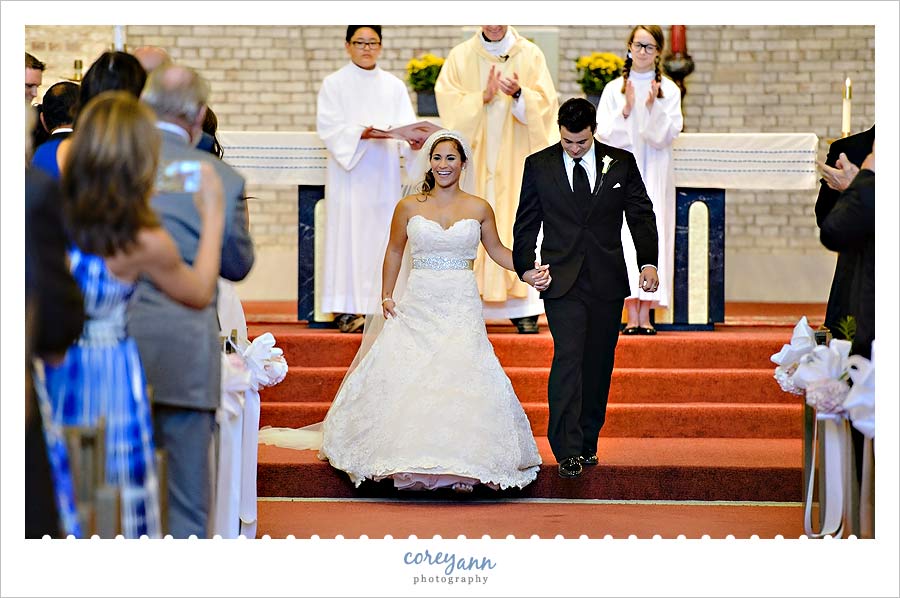 processional after wedding ceremony at st basil the great in ohio