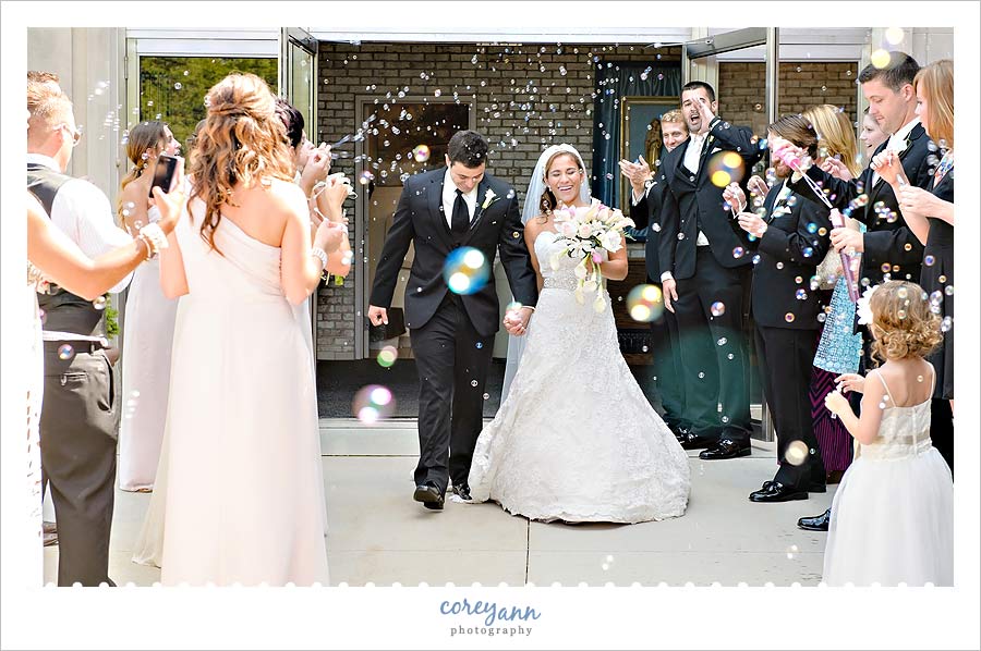 bubble exit from wedding ceremony in ohio