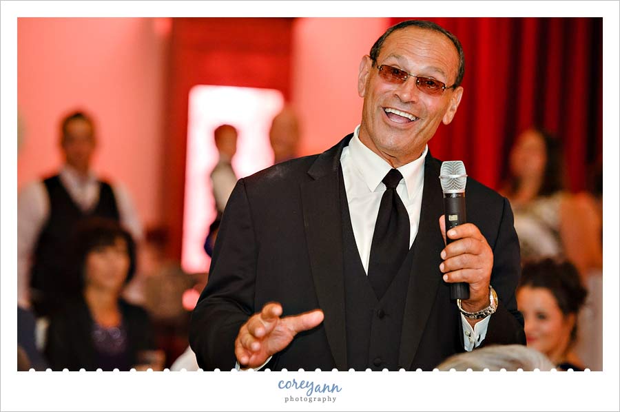father of the bride toast during reception at lamalfa centre