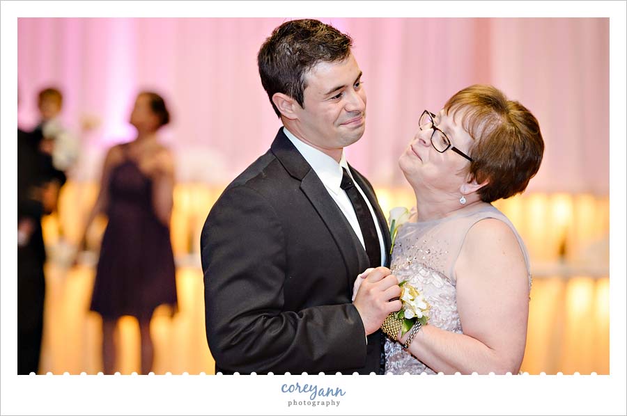 mother son dance at wedding reception