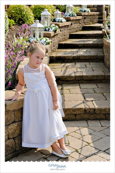 impatient flower girl waiting for the wedding to start