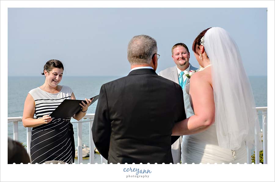 groom seeing bride walking down the aisle