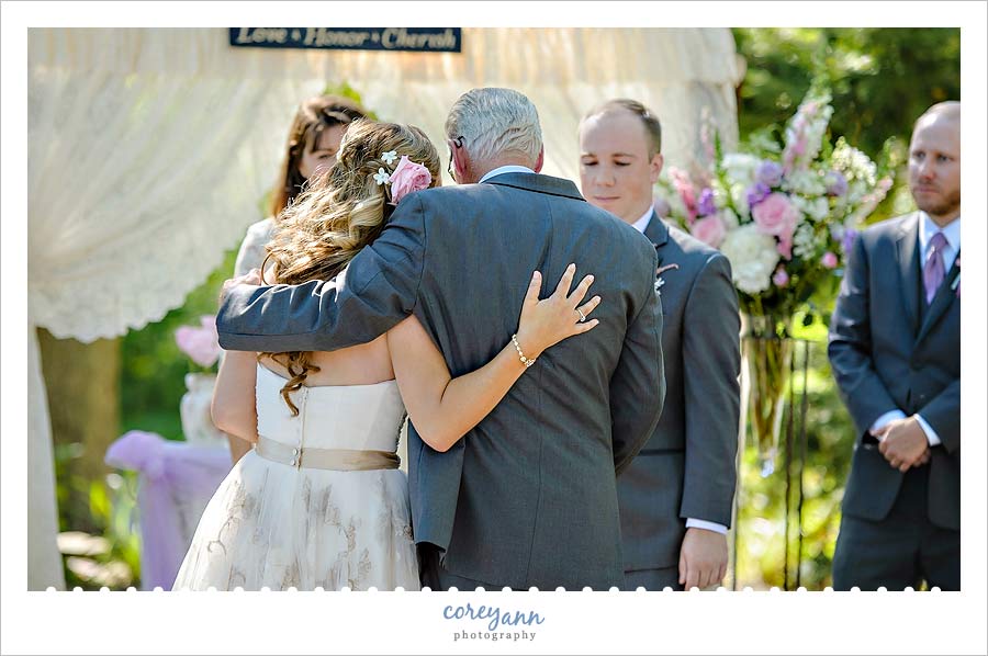 bride and father during wedding ceremony in ohio